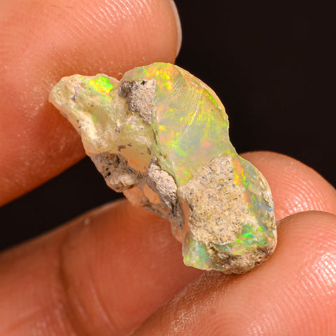Tempting Top Grade Quality 100% Natural Welo Fire Ethiopian Opal Fancy Rough Loose Gemstone For Making Jewelry 20X11X8 MM 07.00 Cts. KR60-28 Sunkarton