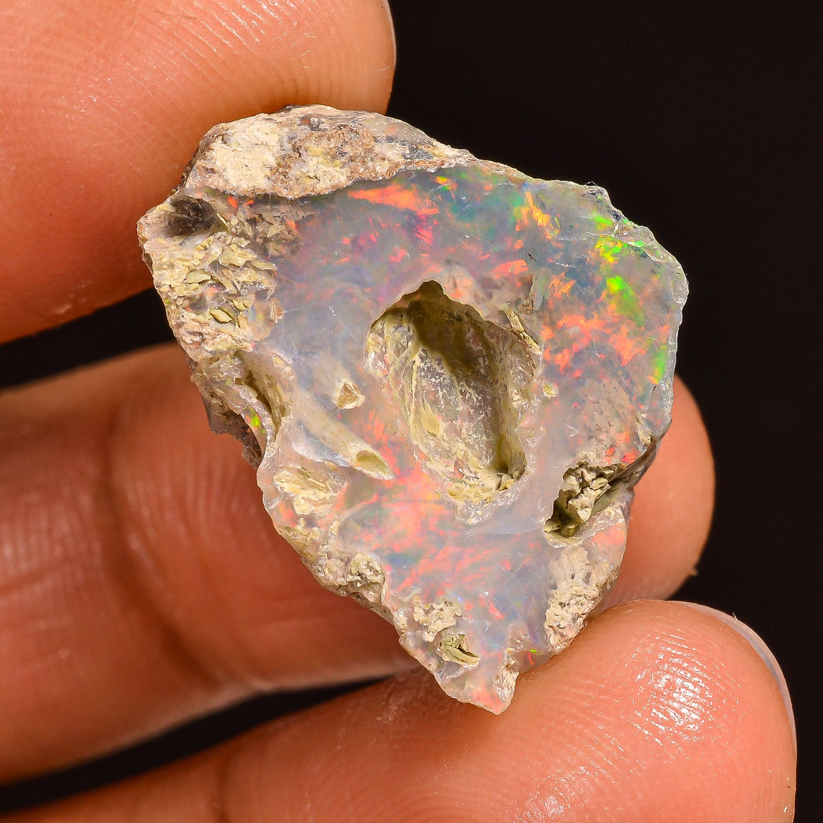 Terrific Top Grade Quality 100% Natural Welo Fire Ethiopian Opal Rough Loose Gemstone For Making Jewelry 21X16X12 MM 15.00 Cts. KR60-29 Sunkarton