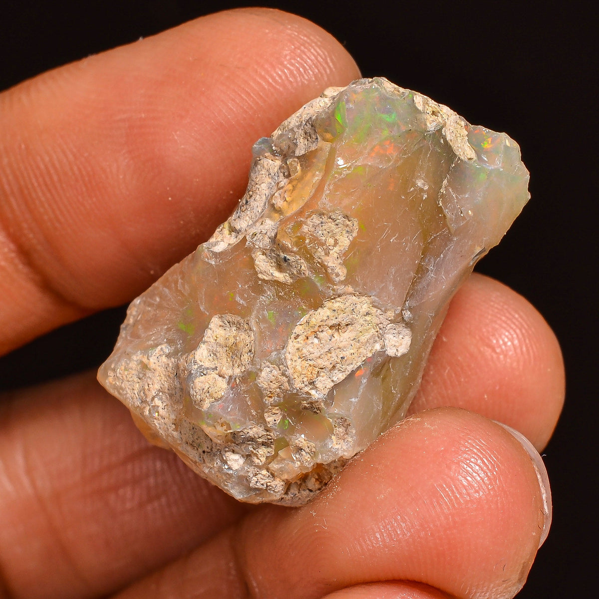 Terrific Top Grade Quality 100% Natural Welo Fire Ethiopian Opal Fancy Rough Loose Gemstone For Making Jewelry 26X16X13 MM 24.00 Cts. KR60-2 Sunkarton