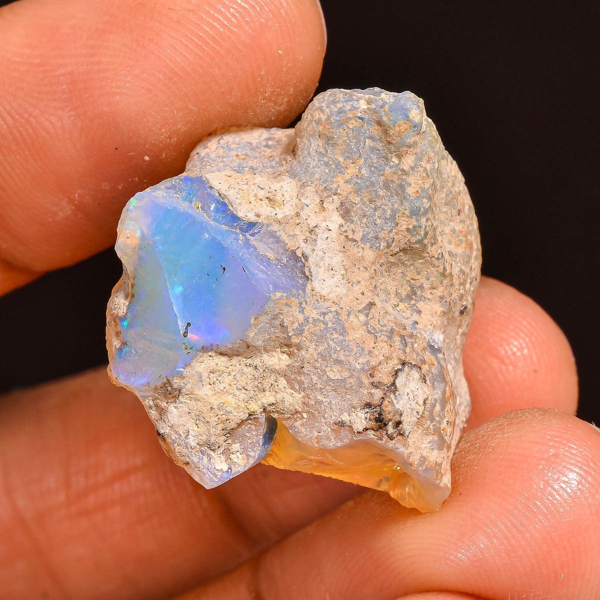 Unique Top Grade Quality 100% Natural Welo Fire Ethiopian Opal Fancy Rough Loose Gemstone For Making Jewelry 23X21X9 MM 20.50 Cts. KR60-30 Sunkarton