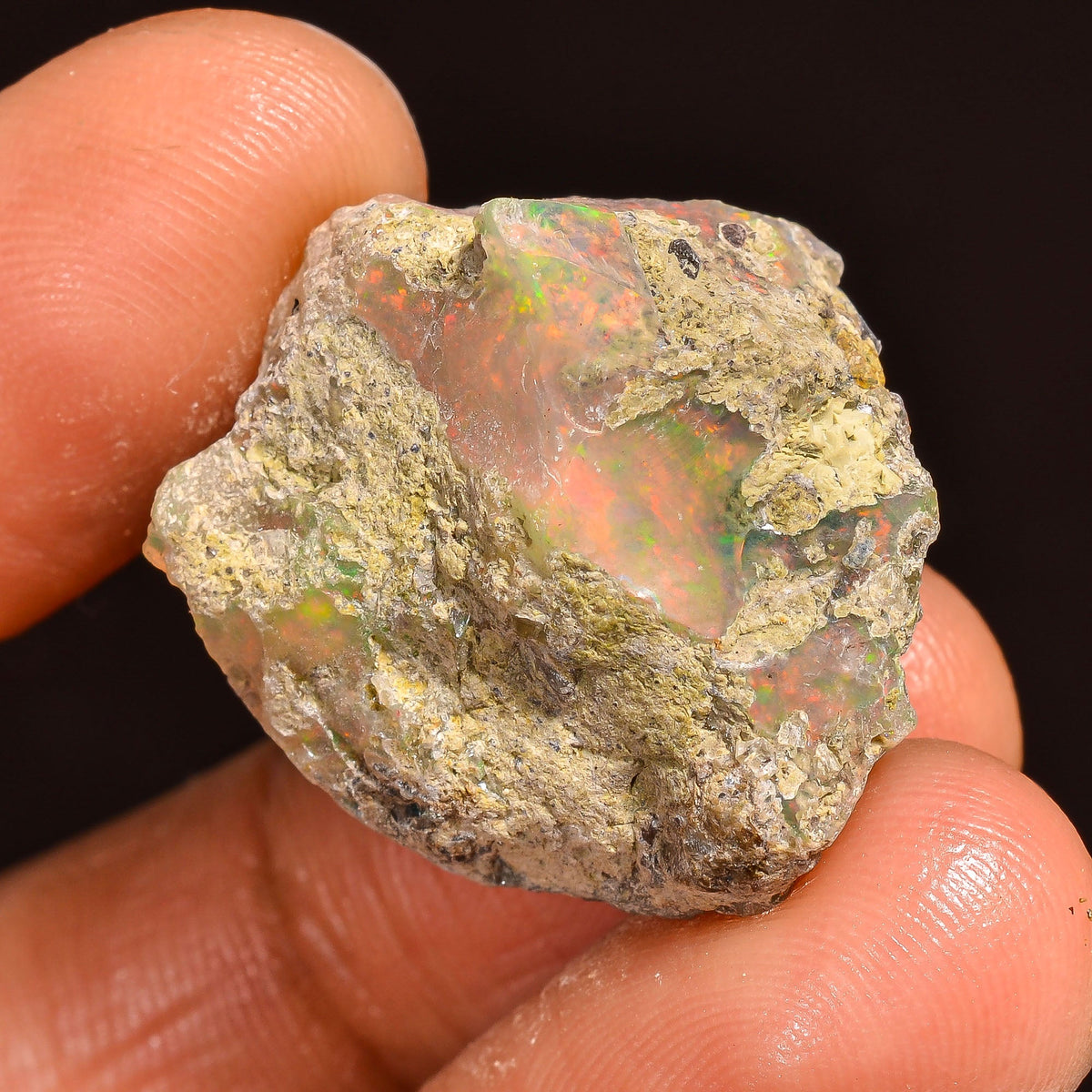Mind Blowing Top Grade Quality 100% Natural Welo Fire Ethiopian Opal Rough Loose Gemstone For Making Jewelry 23X21X12 MM 23.00 Cts. KR60-32 Sunkarton