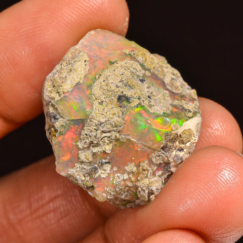 Mind Blowing Top Grade Quality 100% Natural Welo Fire Ethiopian Opal Rough Loose Gemstone For Making Jewelry 23X21X12 MM 23.00 Cts. KR60-32 Sunkarton