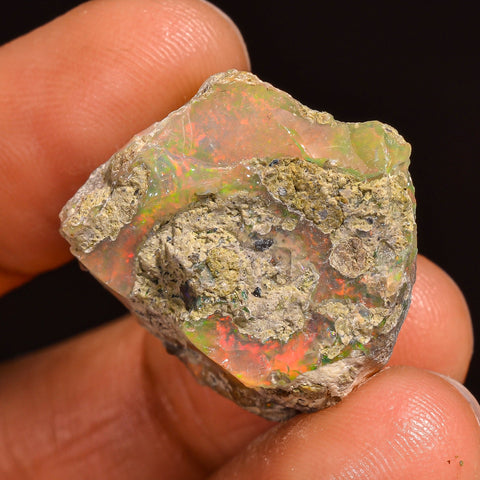 Mind Blowing Top Grade Quality 100% Natural Welo Fire Ethiopian Opal Rough Loose Gemstone For Making Jewelry 23X21X12 MM 23.00 Cts. KR60-32 Sunkarton