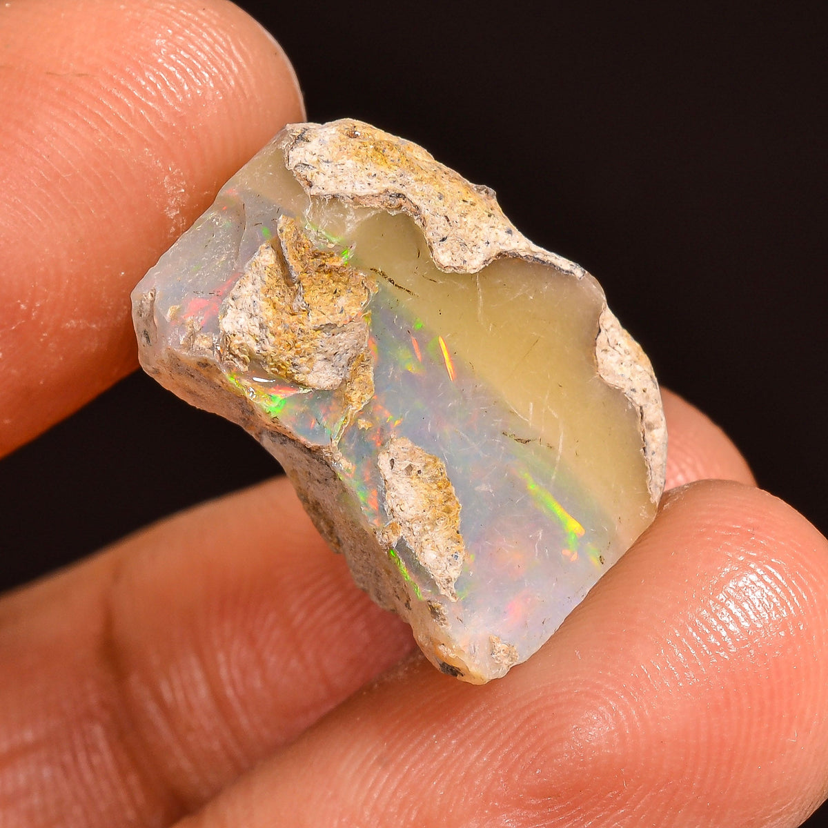 Outstanding Top Grade Quality 100% Natural Welo Fire Ethiopian Opal Rough Loose Gemstone For Making Jewelry 18X13X9 MM 08.00 Cts. KR60-33 Sunkarton