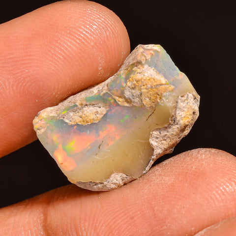 Outstanding Top Grade Quality 100% Natural Welo Fire Ethiopian Opal Rough Loose Gemstone For Making Jewelry 18X13X9 MM 08.00 Cts. KR60-33 Sunkarton