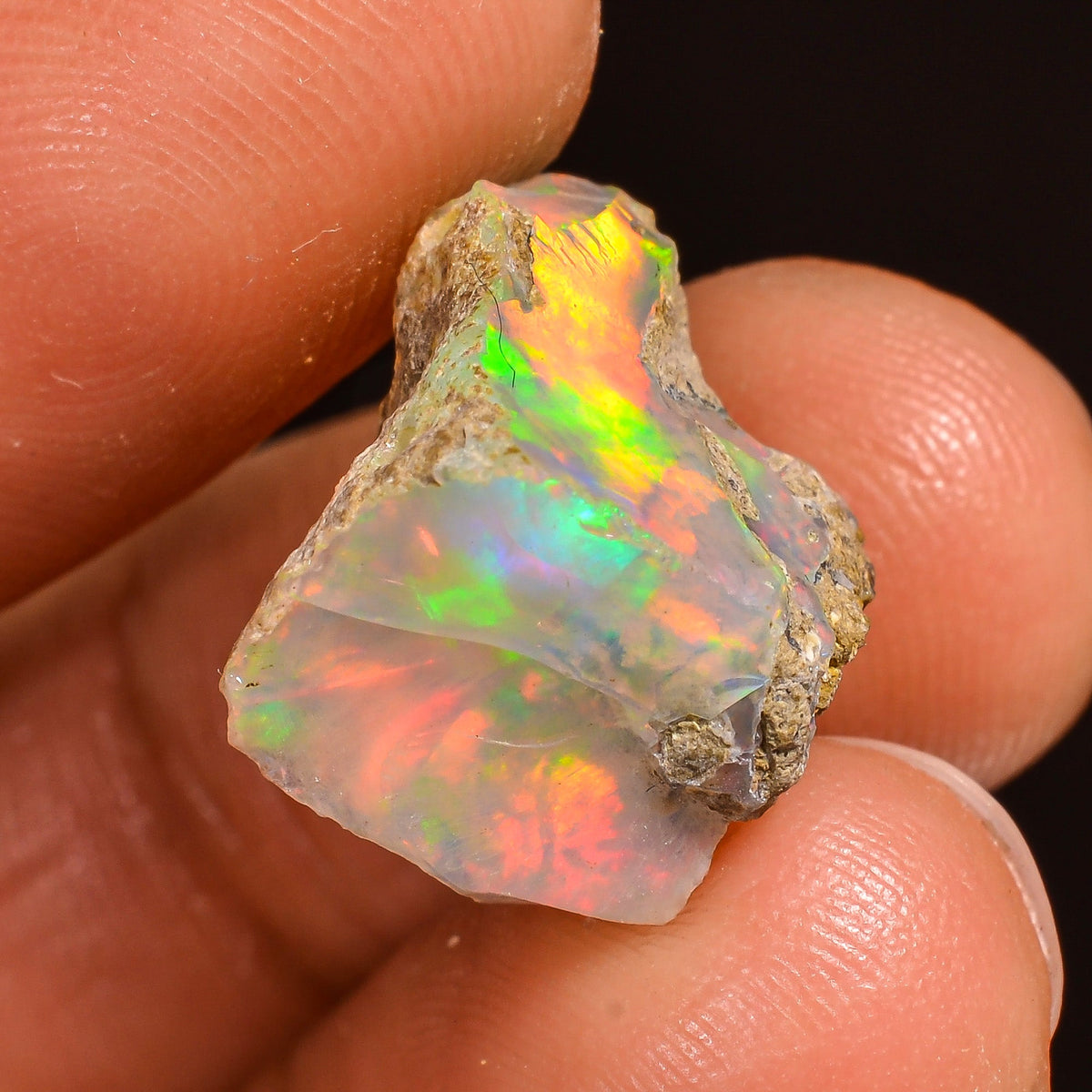 Splendid Top Grade Quality 100% Natural Welo Fire Ethiopian Opal Fancy Rough Loose Gemstone For Making Jewelry 16X11X9 MM 07.50 Cts. KR60-34 Sunkarton