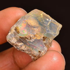Superb Top Grade Quality 100% Natural Welo Fire Ethiopian Opal Fancy Rough Loose Gemstone For Making Jewelry 19X18X15 MM 25.00 Cts. KR60-35 Sunkarton