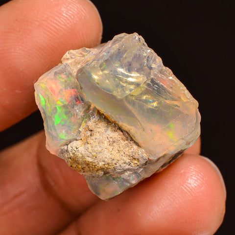 Superb Top Grade Quality 100% Natural Welo Fire Ethiopian Opal Fancy Rough Loose Gemstone For Making Jewelry 19X18X15 MM 25.00 Cts. KR60-35 Sunkarton