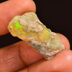 Stunning Top Grade Quality 100% Natural Welo Fire Ethiopian Opal Rough Loose Gemstone For Making Jewelry 26X16X10 MM 15.00 Cts. KR60-36 Sunkarton