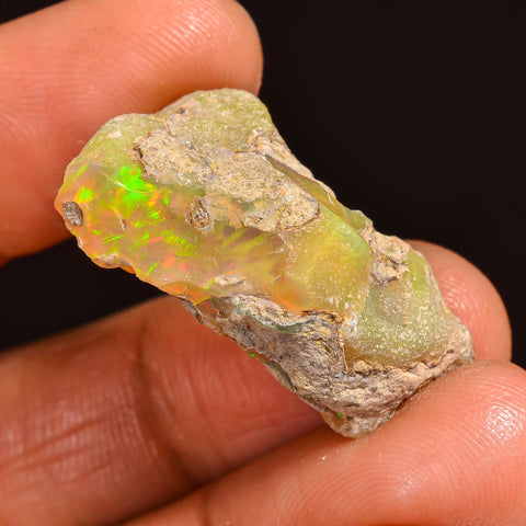 Stunning Top Grade Quality 100% Natural Welo Fire Ethiopian Opal Rough Loose Gemstone For Making Jewelry 26X16X10 MM 15.00 Cts. KR60-36 Sunkarton