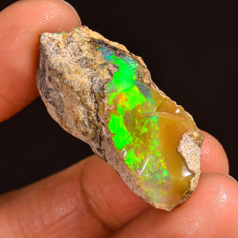 Tempting Top Grade Quality 100% Natural Welo Fire Ethiopian Opal Rough Loose Gemstone For Making Jewelry 31X17X13 MM 28.50 Cts. KR60-38 Sunkarton