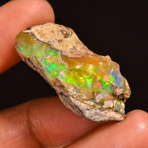 Tempting Top Grade Quality 100% Natural Welo Fire Ethiopian Opal Rough Loose Gemstone For Making Jewelry 31X17X13 MM 28.50 Cts. KR60-38 Sunkarton