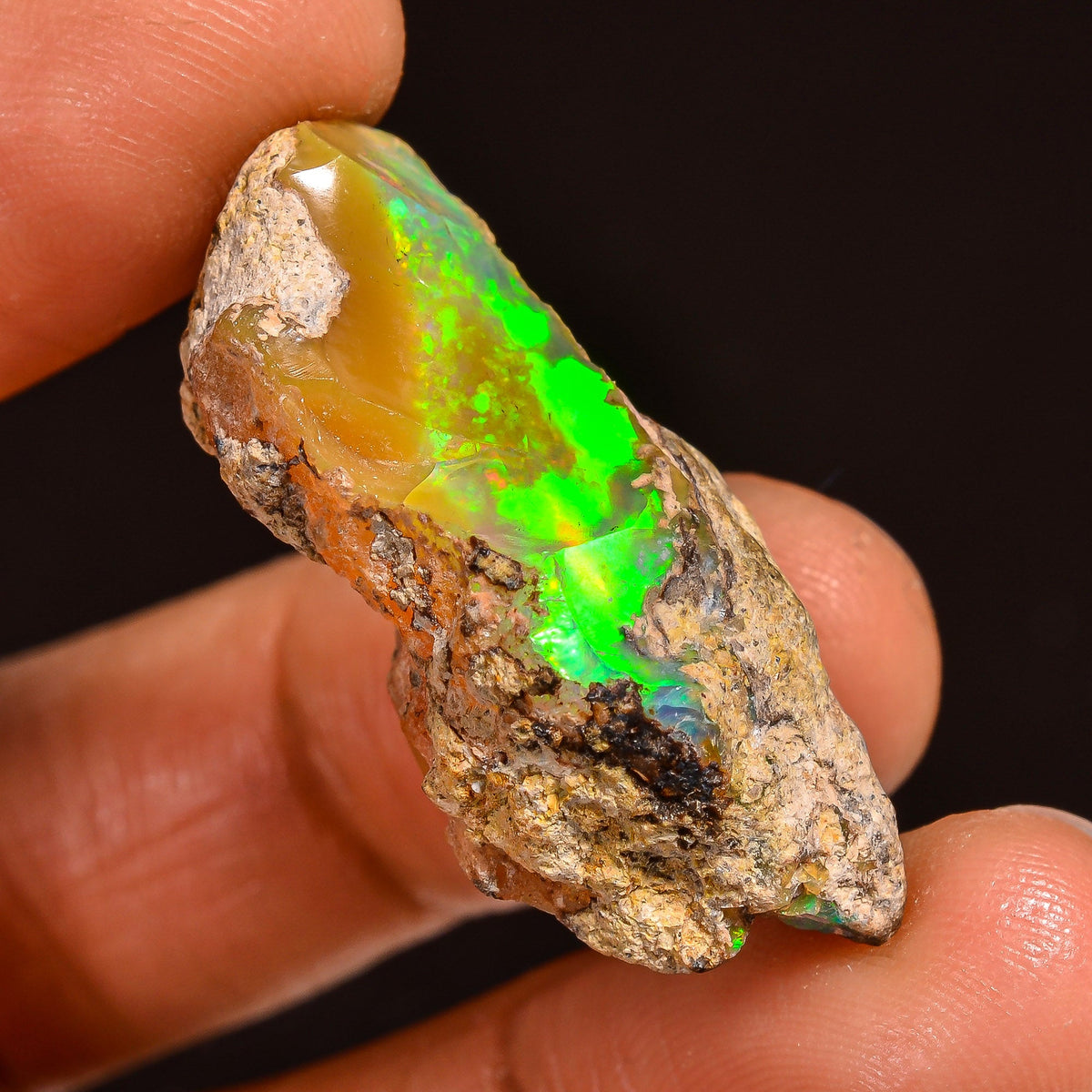 Tempting Top Grade Quality 100% Natural Welo Fire Ethiopian Opal Rough Loose Gemstone For Making Jewelry 31X17X13 MM 28.50 Cts. KR60-38 Sunkarton