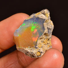 Terrific Top Grade Quality 100% Natural Welo Fire Ethiopian Opal Rough Loose Gemstone For Making Jewelry 23X19X15 MM 28.00 Cts. KR60-39 Sunkarton