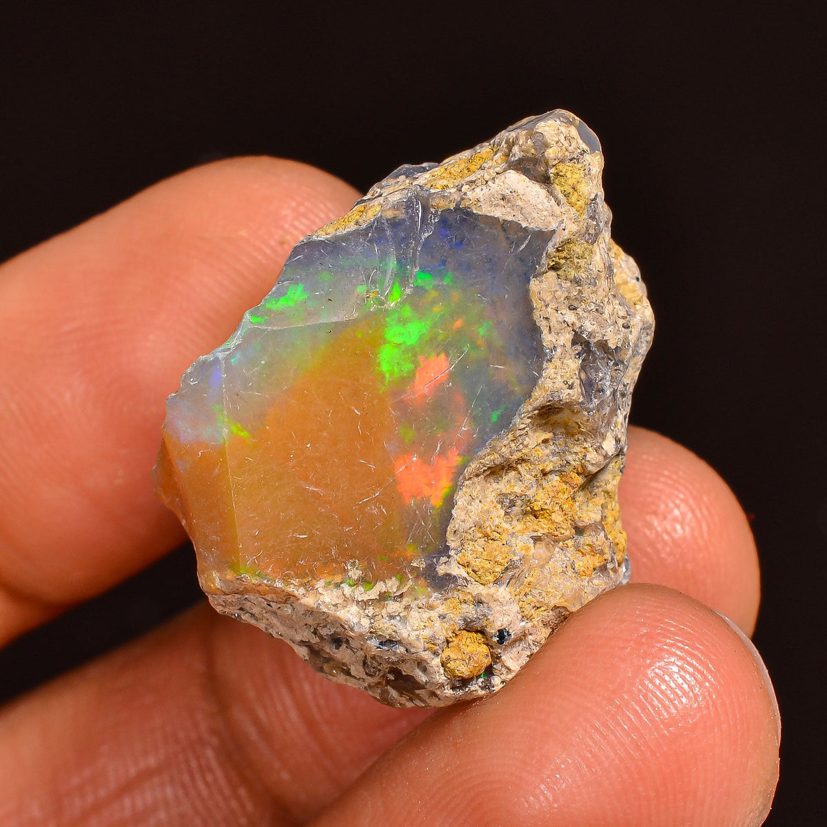 Terrific Top Grade Quality 100% Natural Welo Fire Ethiopian Opal Rough Loose Gemstone For Making Jewelry 23X19X15 MM 28.00 Cts. KR60-39 Sunkarton