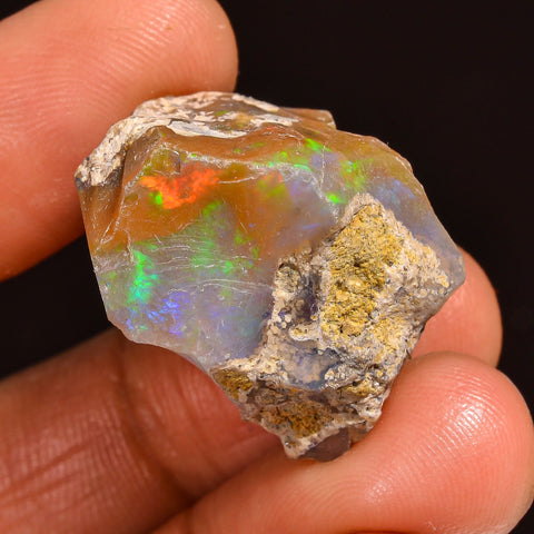 Terrific Top Grade Quality 100% Natural Welo Fire Ethiopian Opal Rough Loose Gemstone For Making Jewelry 23X19X15 MM 28.00 Cts. KR60-39 Sunkarton