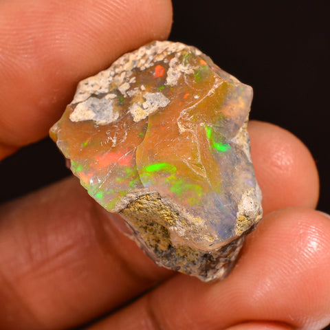Terrific Top Grade Quality 100% Natural Welo Fire Ethiopian Opal Rough Loose Gemstone For Making Jewelry 23X19X15 MM 28.00 Cts. KR60-39 Sunkarton