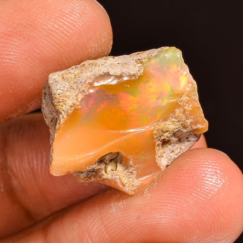 Unique Top Grade Quality 100% Natural Welo Fire Ethiopian Opal Fancy Rough Loose Gemstone For Making Jewelry 19X15X13 MM 13.50 Cts. KR60-3 Sunkarton