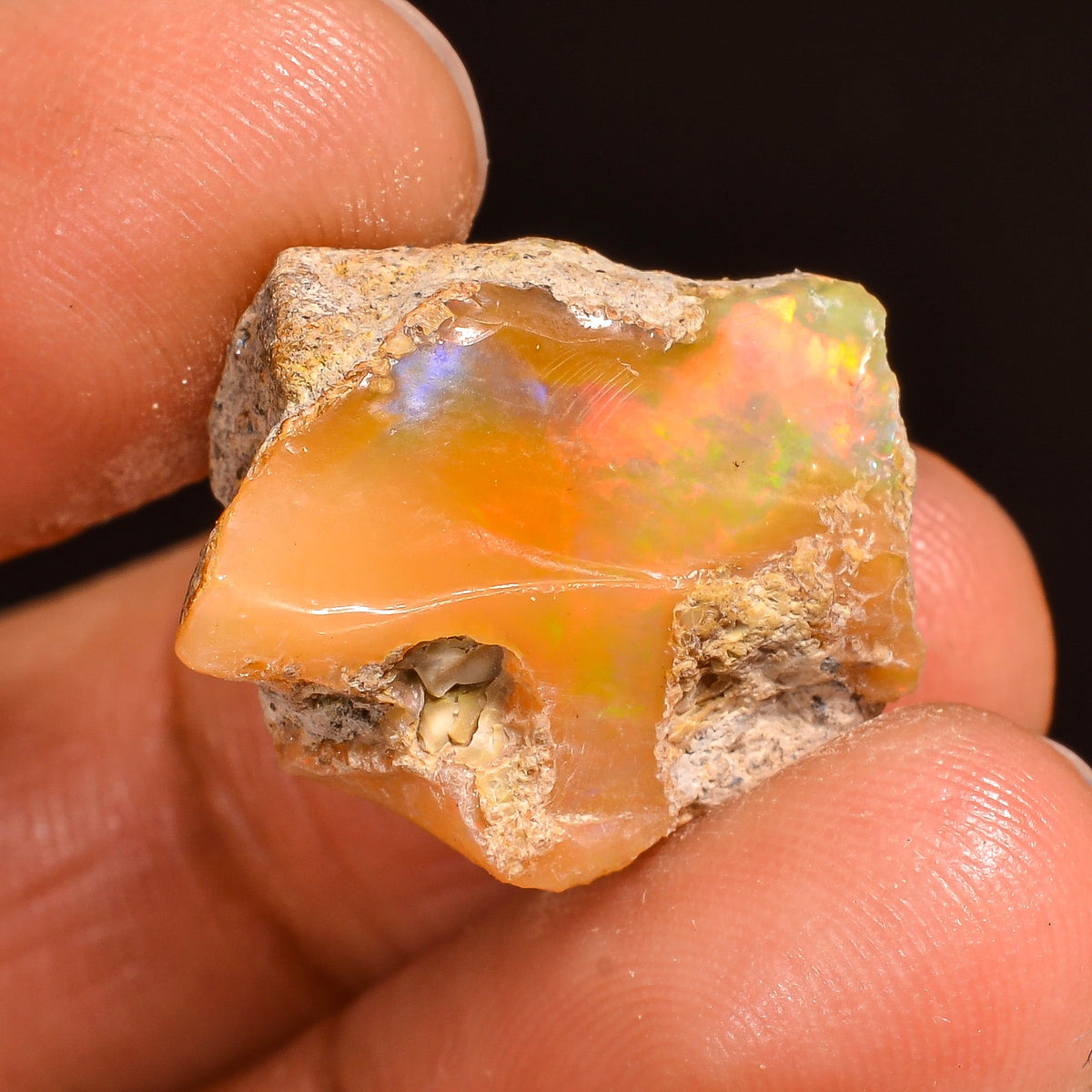 Unique Top Grade Quality 100% Natural Welo Fire Ethiopian Opal Fancy Rough Loose Gemstone For Making Jewelry 19X15X13 MM 13.50 Cts. KR60-3 Sunkarton