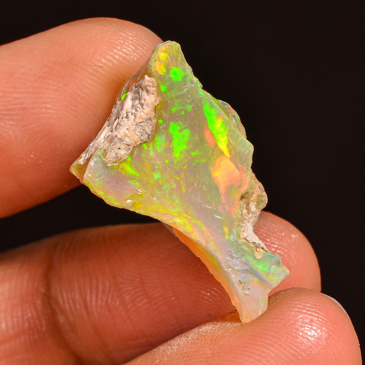 Unique Top Grade Quality 100% Natural Welo Fire Ethiopian Opal Fancy Rough Loose Gemstone For Making Jewelry 21X13X10 MM 10.50 Cts. KR60-40 Sunkarton