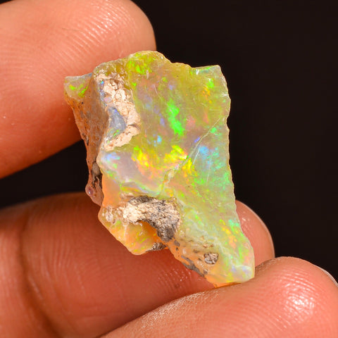Unique Top Grade Quality 100% Natural Welo Fire Ethiopian Opal Fancy Rough Loose Gemstone For Making Jewelry 21X13X10 MM 10.50 Cts. KR60-40 Sunkarton