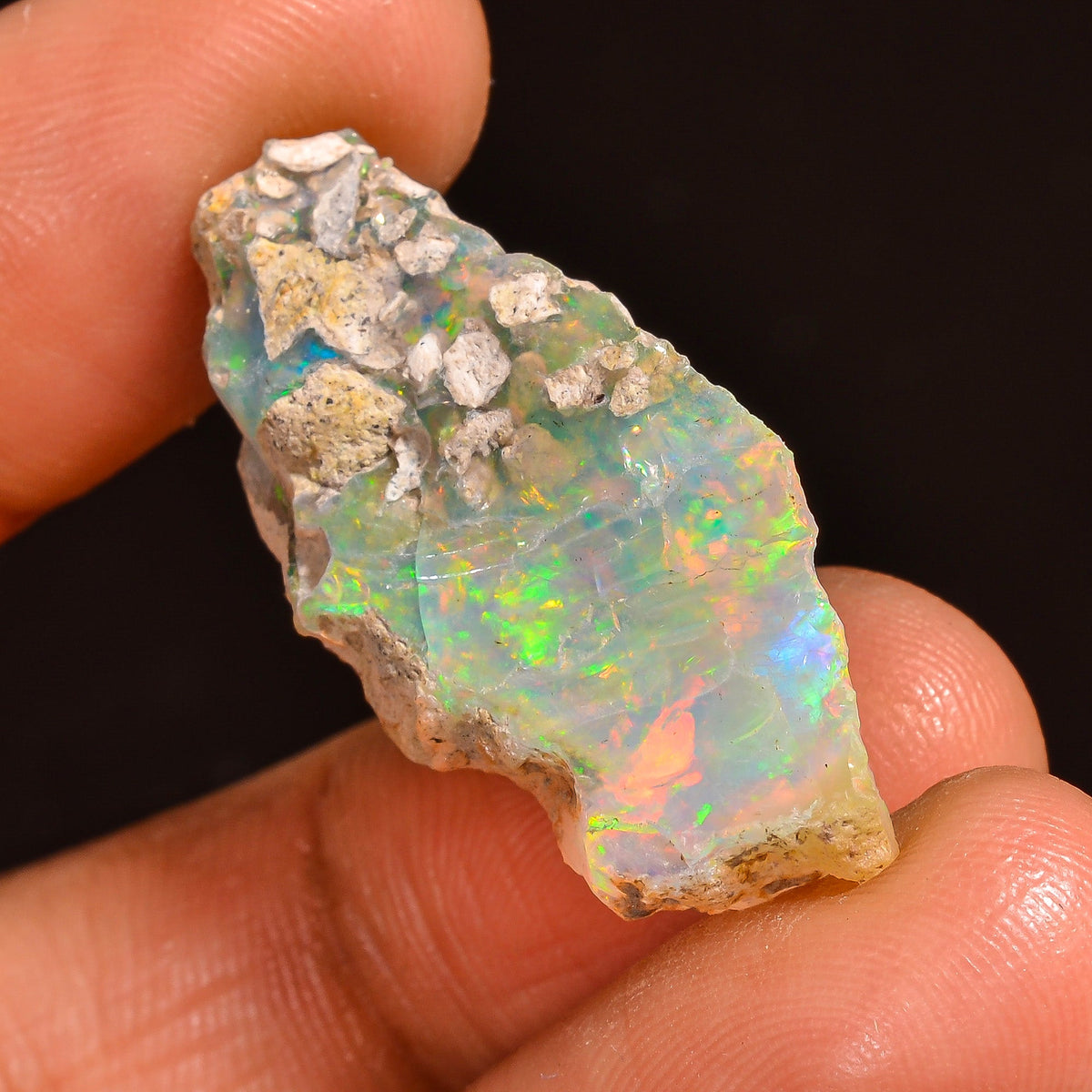 Wonderful Top Grade Quality 100% Natural Welo Fire Ethiopian Opal Rough Loose Gemstone For Making Jewelry 30X15X8 MM 13.50 Cts. KR60-41 Sunkarton