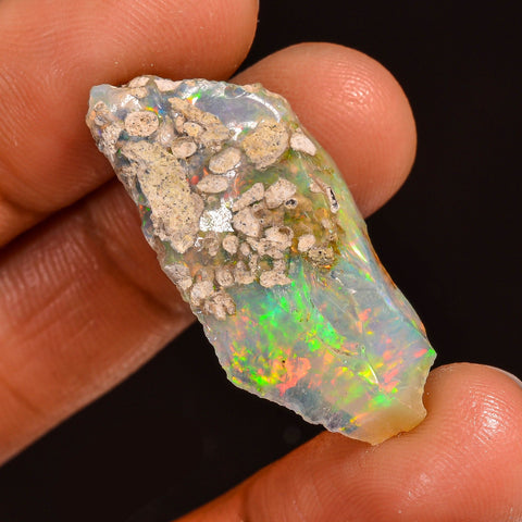 Wonderful Top Grade Quality 100% Natural Welo Fire Ethiopian Opal Rough Loose Gemstone For Making Jewelry 30X15X8 MM 13.50 Cts. KR60-41 Sunkarton