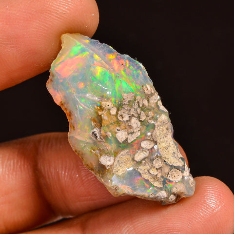 Wonderful Top Grade Quality 100% Natural Welo Fire Ethiopian Opal Rough Loose Gemstone For Making Jewelry 30X15X8 MM 13.50 Cts. KR60-41 Sunkarton