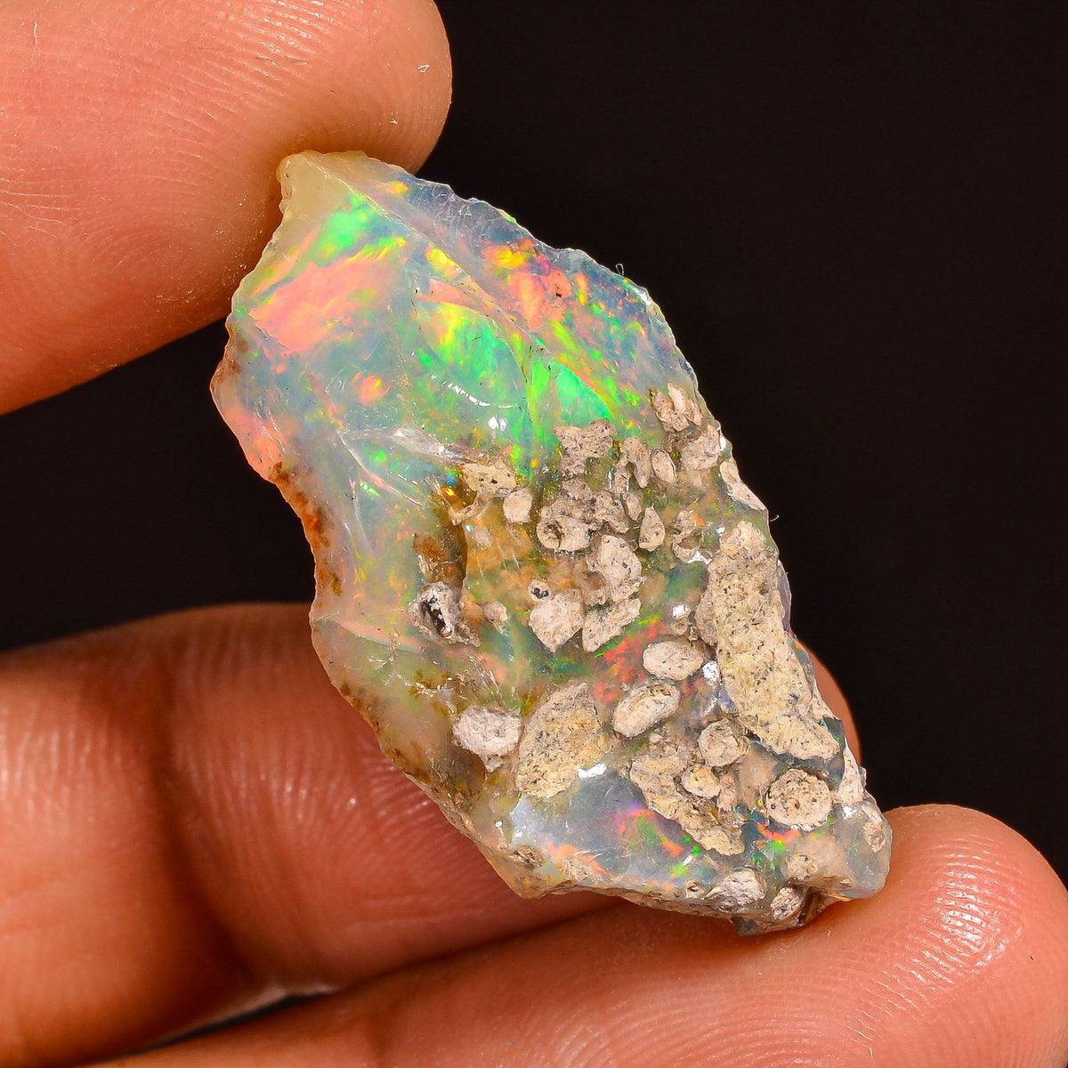 Wonderful Top Grade Quality 100% Natural Welo Fire Ethiopian Opal Rough Loose Gemstone For Making Jewelry 30X15X8 MM 13.50 Cts. KR60-41 Sunkarton