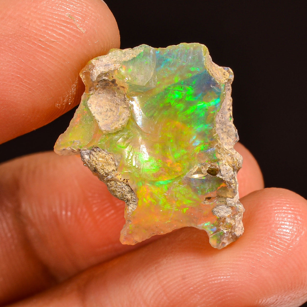 Exclusive Top Grade Quality 100% Natural Welo Fire Ethiopian Opal Rough Loose Gemstone For Making Jewelry 20X17X6 MM 08.50 Cts. KR60-43 Sunkarton