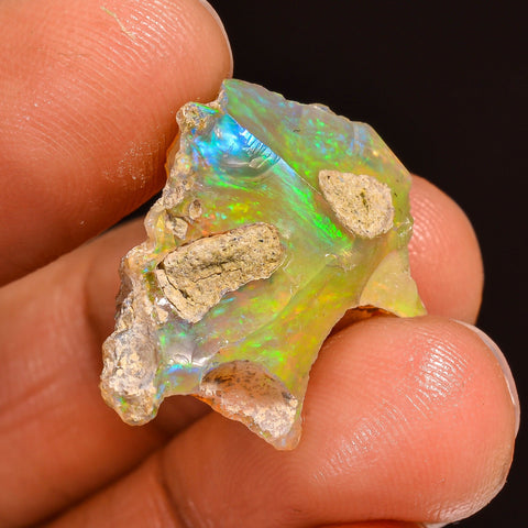 Exclusive Top Grade Quality 100% Natural Welo Fire Ethiopian Opal Rough Loose Gemstone For Making Jewelry 20X17X6 MM 08.50 Cts. KR60-43 Sunkarton