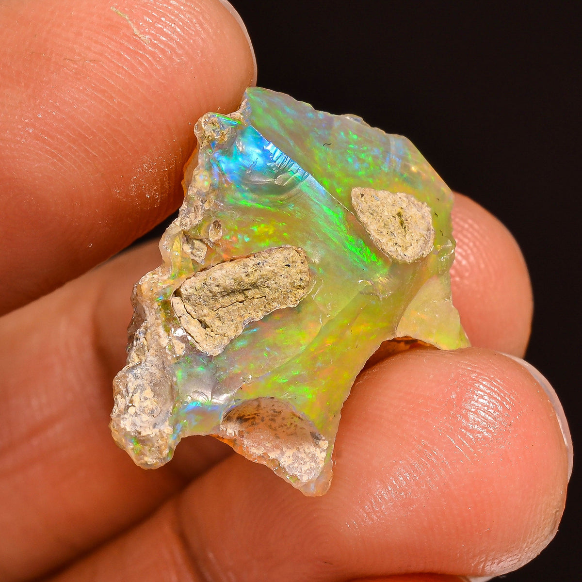 Exclusive Top Grade Quality 100% Natural Welo Fire Ethiopian Opal Rough Loose Gemstone For Making Jewelry 20X17X6 MM 08.50 Cts. KR60-43 Sunkarton