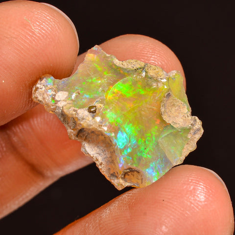 Exclusive Top Grade Quality 100% Natural Welo Fire Ethiopian Opal Rough Loose Gemstone For Making Jewelry 20X17X6 MM 08.50 Cts. KR60-43 Sunkarton