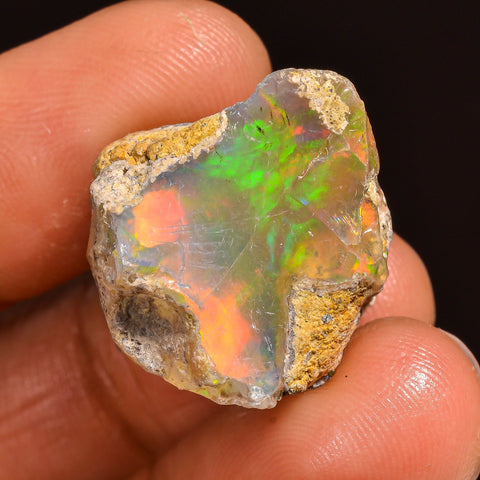 Elegant Top Grade Quality 100% Natural Welo Fire Ethiopian Opal Fancy Rough Loose Gemstone For Making Jewelry 19X16X12 MM 20.00 Cts. KR60-44 Sunkarton
