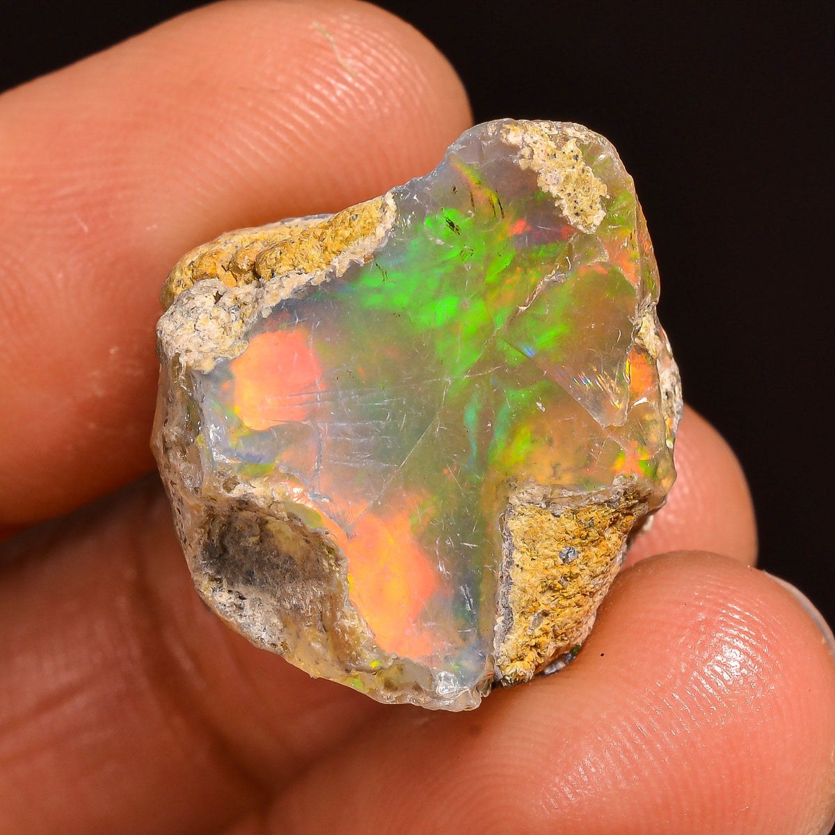 Elegant Top Grade Quality 100% Natural Welo Fire Ethiopian Opal Fancy Rough Loose Gemstone For Making Jewelry 19X16X12 MM 20.00 Cts. KR60-44 Sunkarton