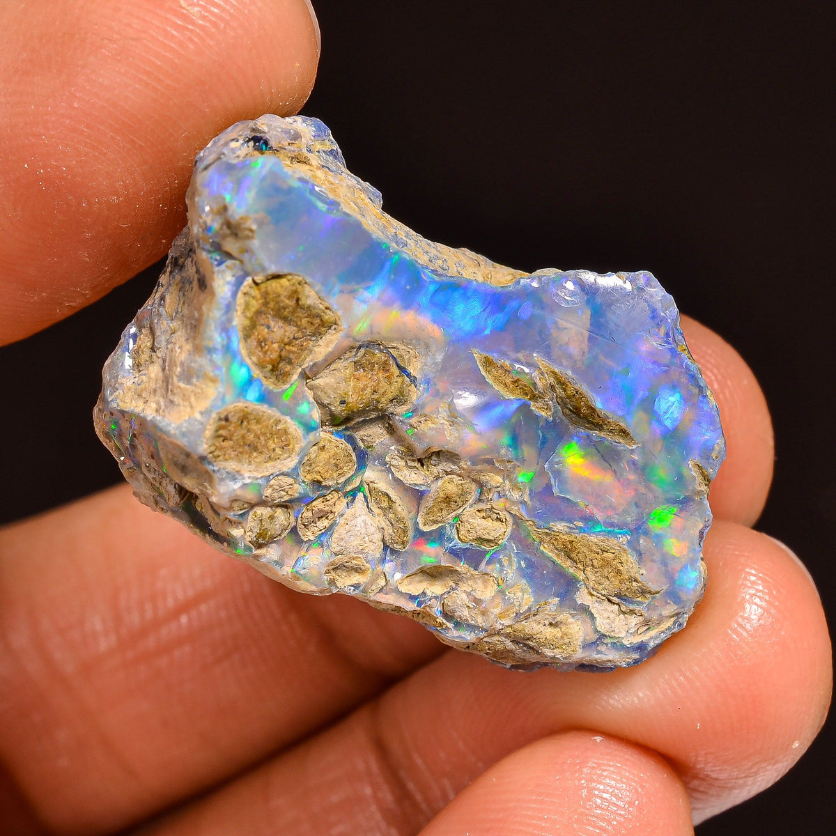 Fabulous Top Grade Quality 100% Natural Welo Fire Ethiopian Opal Fancy Rough Loose Gemstone For Making Jewelry 28X17X9 MM 23.00 Cts. KR60-45 Sunkarton