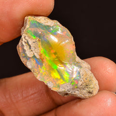 Fantastic Top Grade Quality 100% Natural Welo Fire Ethiopian Opal Rough Loose Gemstone For Making Jewelry 30X16X10 MM 19.50 Cts. KR60-46 Sunkarton