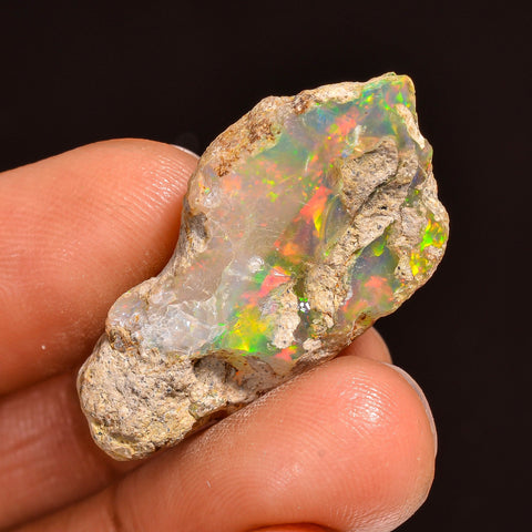 Fantastic Top Grade Quality 100% Natural Welo Fire Ethiopian Opal Rough Loose Gemstone For Making Jewelry 30X16X10 MM 19.50 Cts. KR60-46 Sunkarton