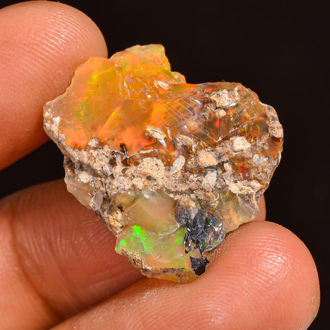 Gorgeous Top Grade Quality 100% Natural Welo Fire Ethiopian Opal Fancy Rough Loose Gemstone For Making Jewelry 21X19X7 MM 12.50 Cts. KR60-47 Sunkarton