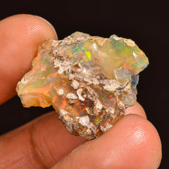 Gorgeous Top Grade Quality 100% Natural Welo Fire Ethiopian Opal Fancy Rough Loose Gemstone For Making Jewelry 21X19X7 MM 12.50 Cts. KR60-47 Sunkarton