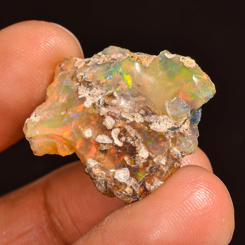 Gorgeous Top Grade Quality 100% Natural Welo Fire Ethiopian Opal Fancy Rough Loose Gemstone For Making Jewelry 21X19X7 MM 12.50 Cts. KR60-47 Sunkarton