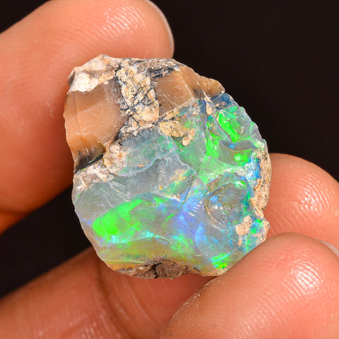 Immaculate Top Grade Quality 100% Natural Welo Fire Ethiopian Opal Rough Loose Gemstone For Making Jewelry 22X16X14 MM 16.00 Cts. KR60-48 Sunkarton