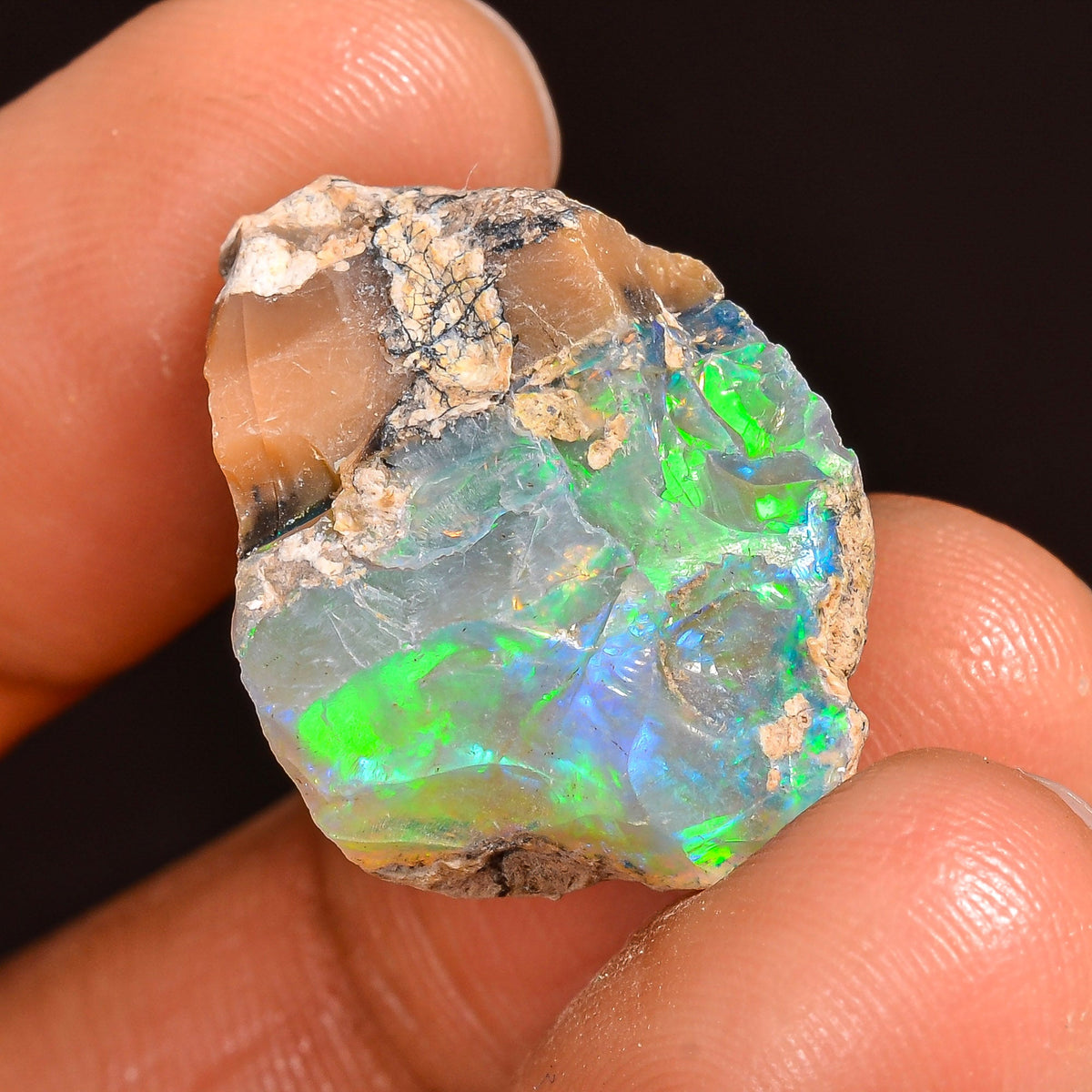 Immaculate Top Grade Quality 100% Natural Welo Fire Ethiopian Opal Rough Loose Gemstone For Making Jewelry 22X16X14 MM 16.00 Cts. KR60-48 Sunkarton