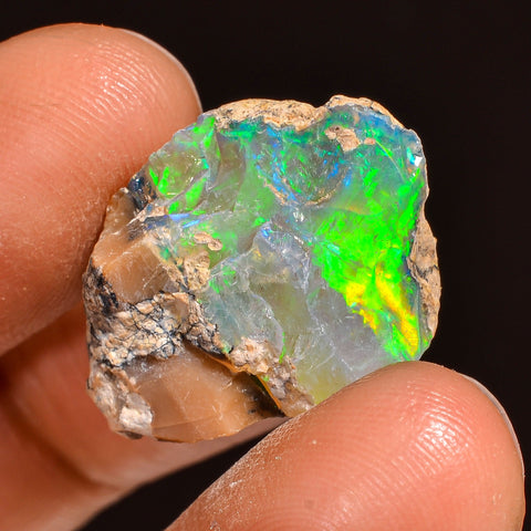 Immaculate Top Grade Quality 100% Natural Welo Fire Ethiopian Opal Rough Loose Gemstone For Making Jewelry 22X16X14 MM 16.00 Cts. KR60-48 Sunkarton