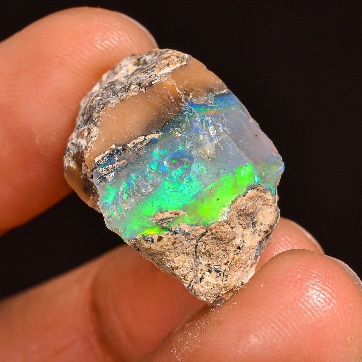 Immaculate Top Grade Quality 100% Natural Welo Fire Ethiopian Opal Rough Loose Gemstone For Making Jewelry 22X16X14 MM 16.00 Cts. KR60-48 Sunkarton