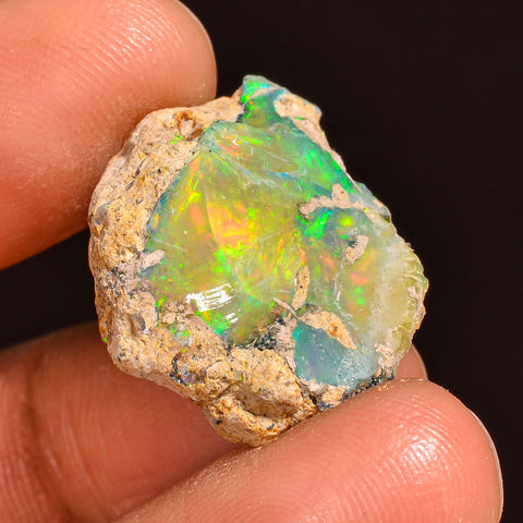 Incredible Top Grade Quality 100% Natural Welo Fire Ethiopian Opal Rough Loose Gemstone For Making Jewelry 21X17X9 MM 13.00 Cts. KR60-49 Sunkarton