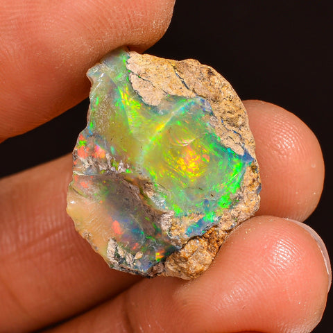 Incredible Top Grade Quality 100% Natural Welo Fire Ethiopian Opal Rough Loose Gemstone For Making Jewelry 21X17X9 MM 13.00 Cts. KR60-49 Sunkarton