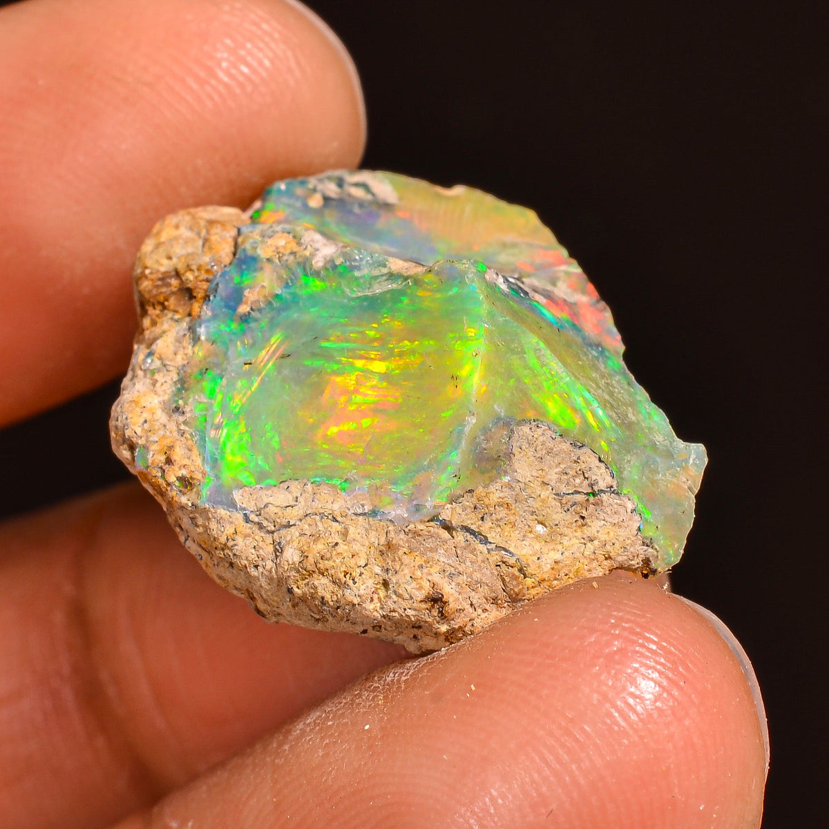 Incredible Top Grade Quality 100% Natural Welo Fire Ethiopian Opal Rough Loose Gemstone For Making Jewelry 21X17X9 MM 13.00 Cts. KR60-49 Sunkarton