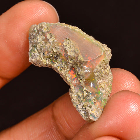 Wonderful Top Grade Quality 100% Natural Welo Fire Ethiopian Opal Fancy Rough Loose Gemstone For Making Jewelry 28X14X9 MM 15.00 Cts. KR60-4 Sunkarton