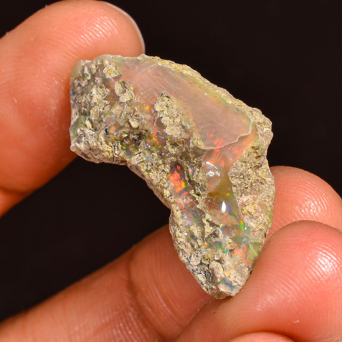 Wonderful Top Grade Quality 100% Natural Welo Fire Ethiopian Opal Fancy Rough Loose Gemstone For Making Jewelry 28X14X9 MM 15.00 Cts. KR60-4 Sunkarton